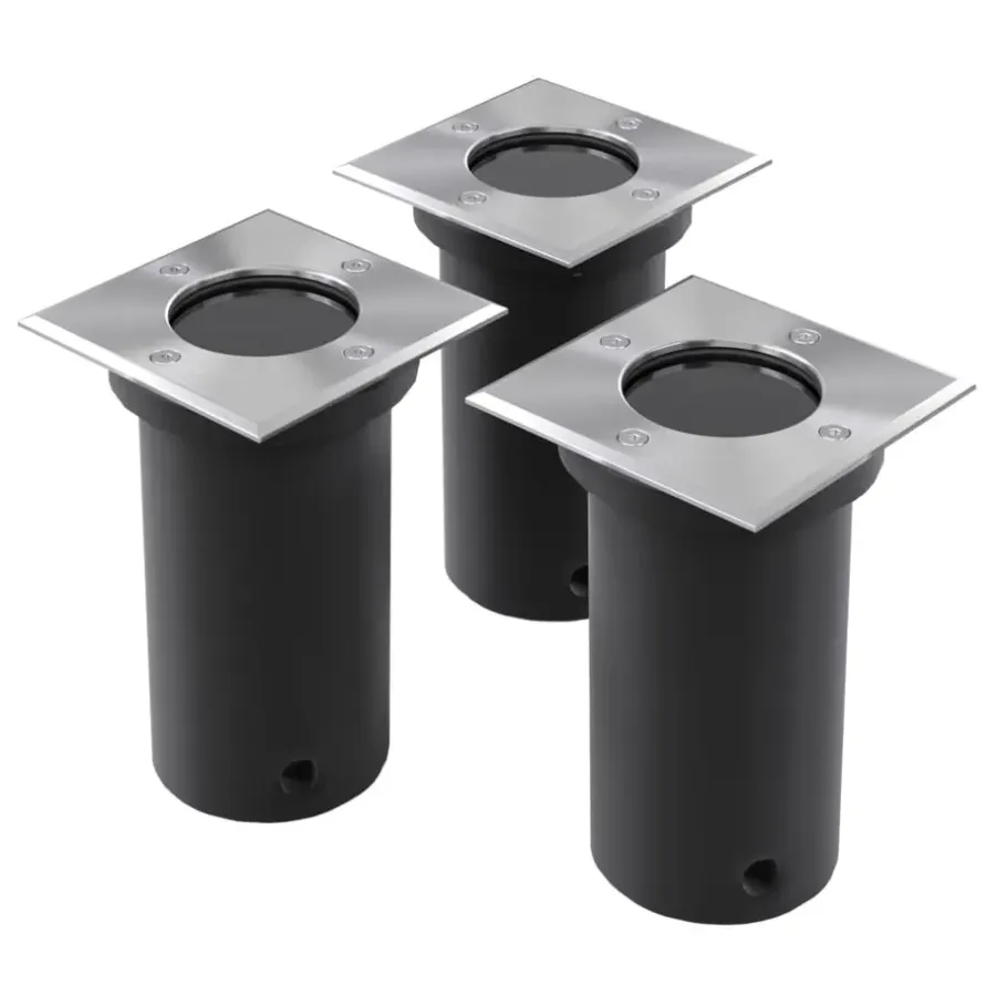 Grondspots-vidaXL - Spotlight - Zwart - Roestvrij staal - 3 stuks
