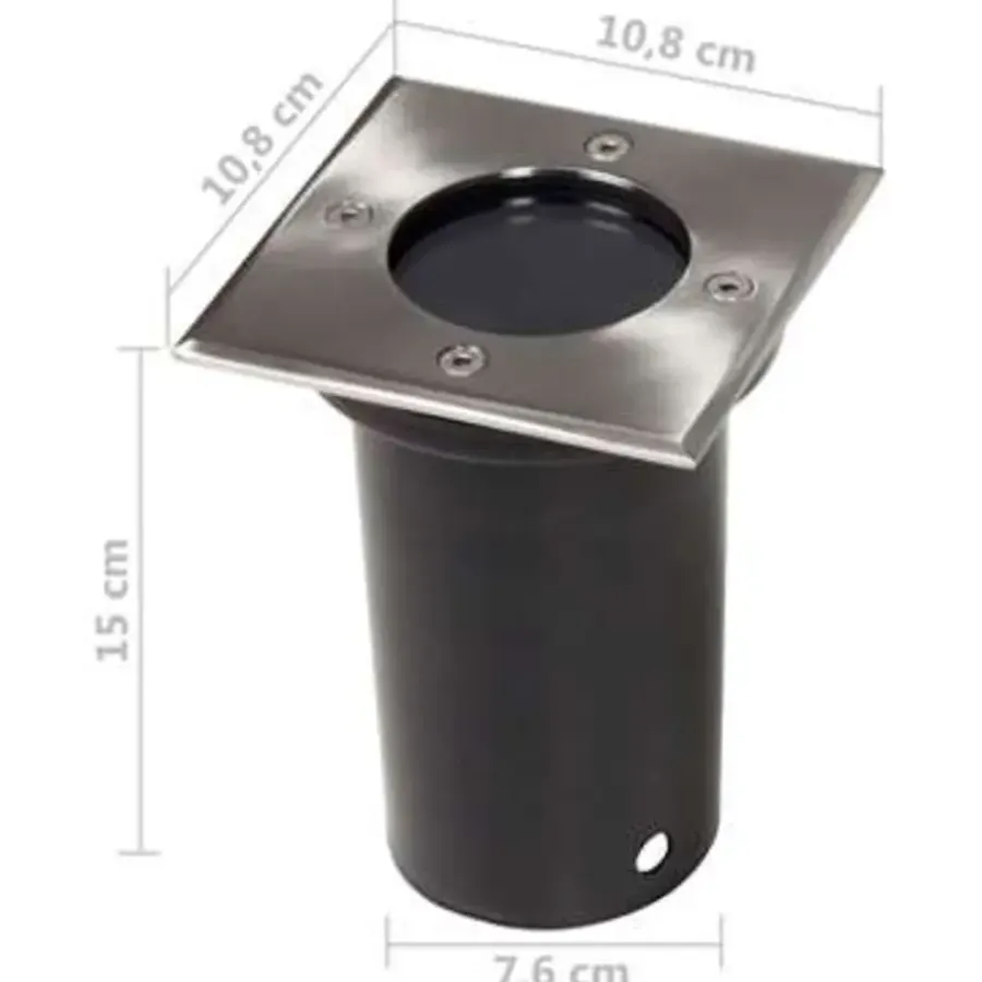 Grondspots-vidaXL - Spotlight - Zwart - Roestvrij staal - 3 stuks