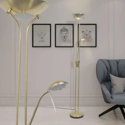 vidaXL - Staande Lamp - Goud - Staal