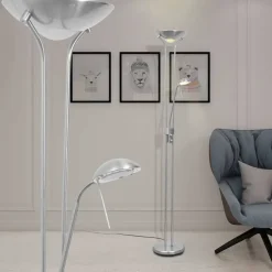 vidaXL - Staande Lamp - Zilver - Staal
