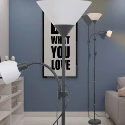 vidaXL - Staande Lamp - Zwart - Staal