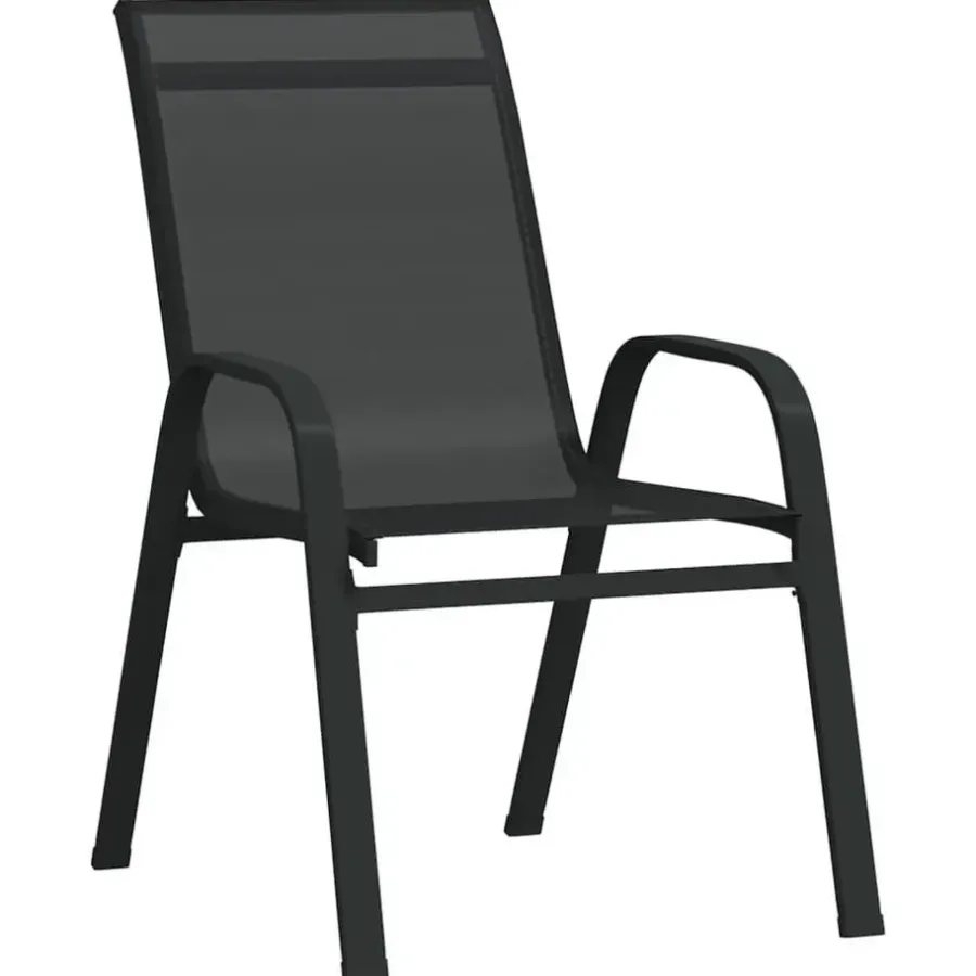 vidaXL - Stapelbare Tuinstoel - Zwart - Stof
