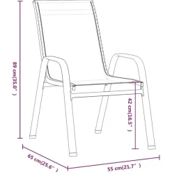 vidaXL - Stapelbare Tuinstoel - Zwart - Stof