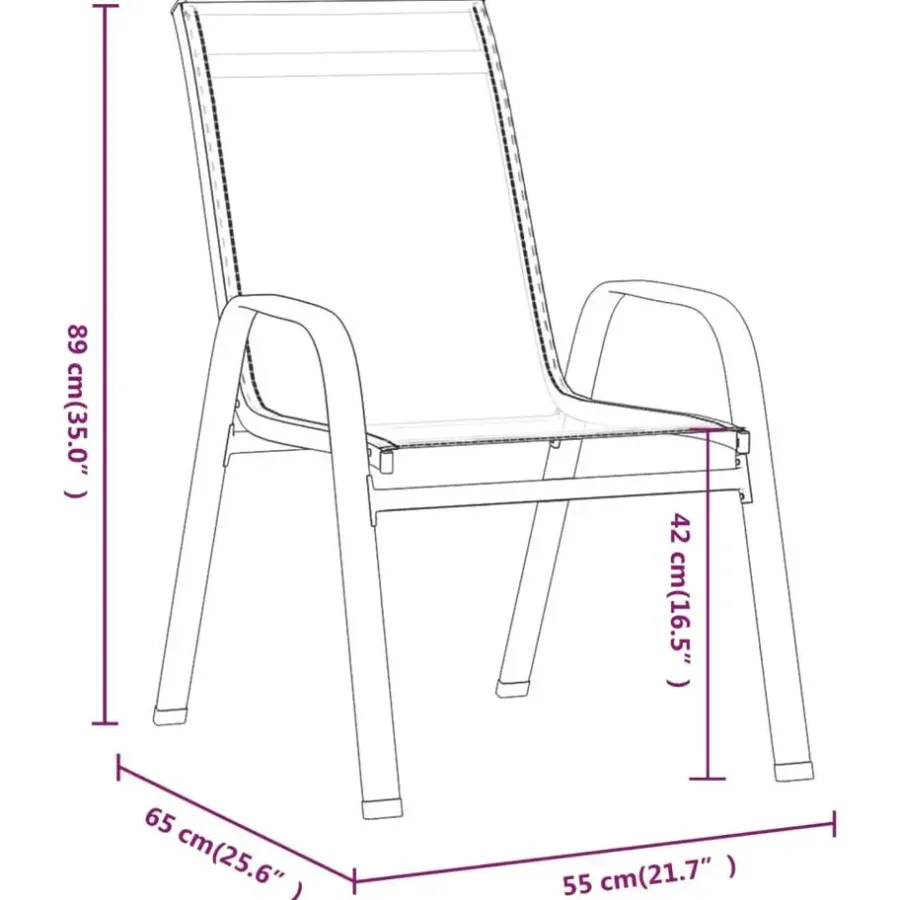 vidaXL - Stapelbare Tuinstoel - Zwart - Stof