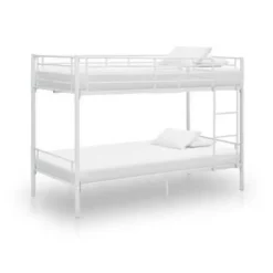 1-Persoons Bedden-vidaXL - Stapelbed - Wit - metaal - 90x200 cm
