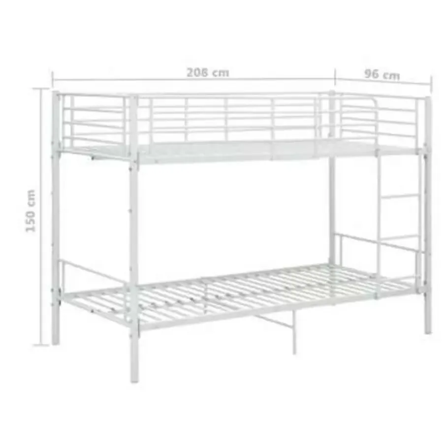 1-Persoons Bedden-vidaXL - Stapelbed - Wit - metaal - 90x200 cm