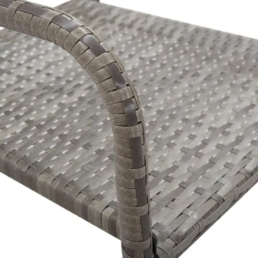 vidaXL - Stapelstoelen - Grijs - Poly rattan - 2 stuks