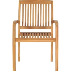 Tuinstoelen-vidaXL - Stapelstoelen - Kussens - Grijs - Hout - 4 stuks