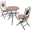 Bistro- & Balkonsets-vidaXL - Stoel - Bruin - Keramiek