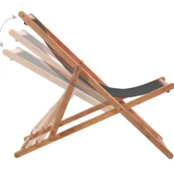 Kamperen En Outdoor-vidaXL - Strandstoel - Grijs - Stof