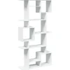 Boekenkasten|Boekenkasten-vidaXL - Symmetrische Boekenkast met vakken - Wit - Bewerkt hout - 92x29x188 cm