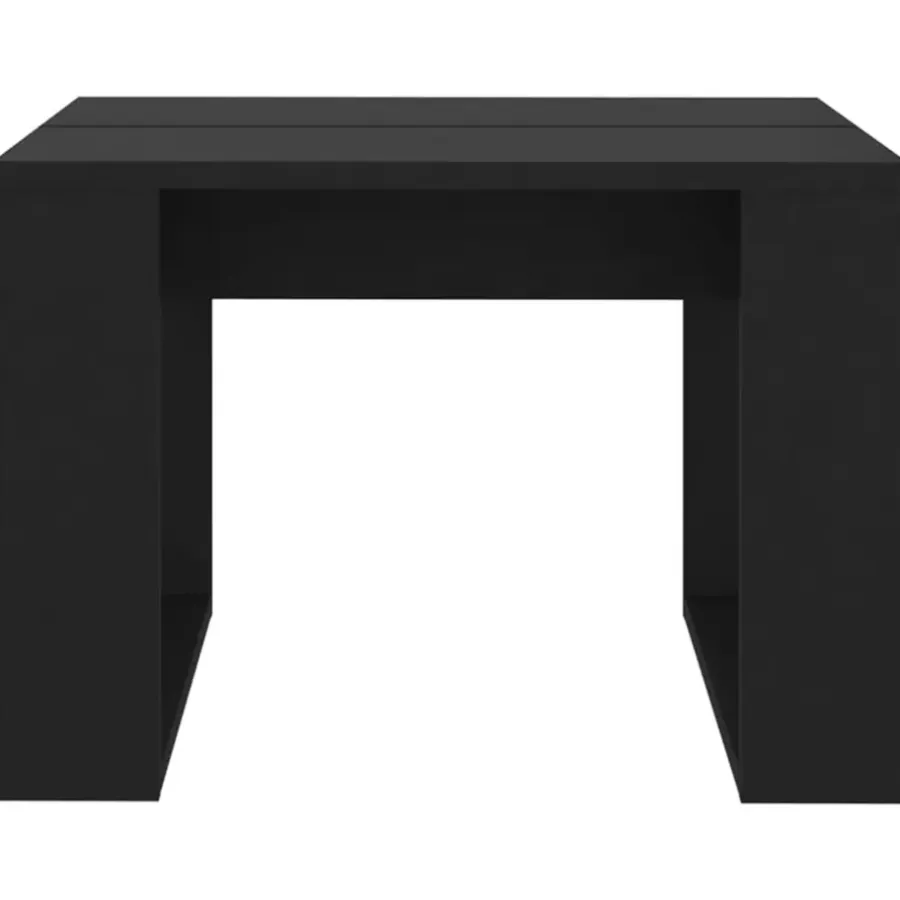 Bijzettafels-vidaXL - Tafel - Zwart - Bewerkt hout - 50 x 50 cm