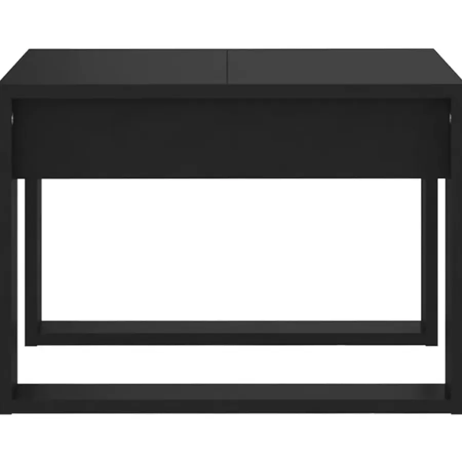 Bijzettafels-vidaXL - Tafel - Zwart - Bewerkt hout - 50 x 50 cm