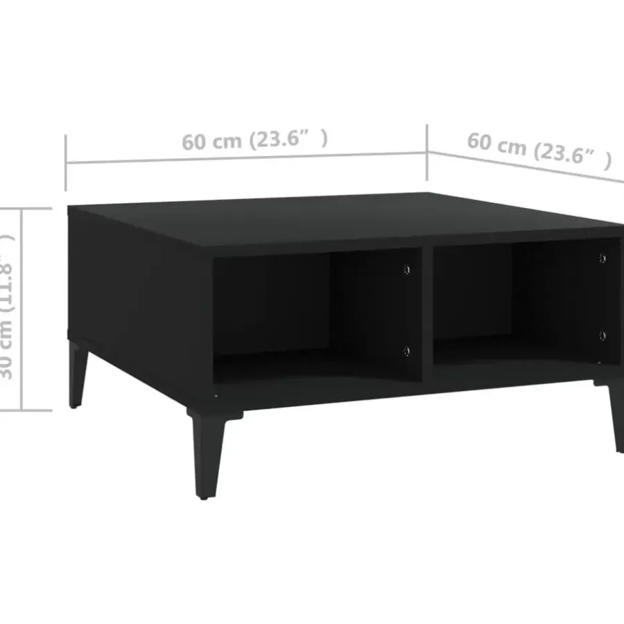 Salontafels-vidaXL - Tafel - Zwart - Bewerkt hout