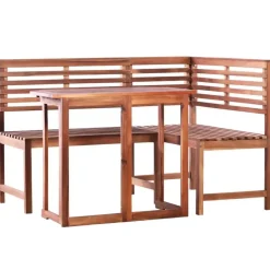 Bistro- & Balkonsets-vidaXL - Tafel En Bankenset - Bruin - Hout