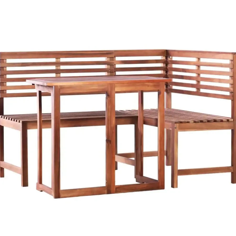 Bistro- & Balkonsets-vidaXL - Tafel En Bankenset - Bruin - Hout