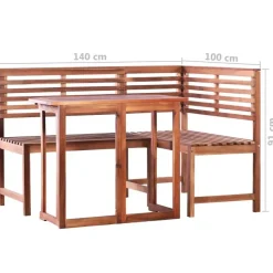 Bistro- & Balkonsets-vidaXL - Tafel En Bankenset - Bruin - Hout