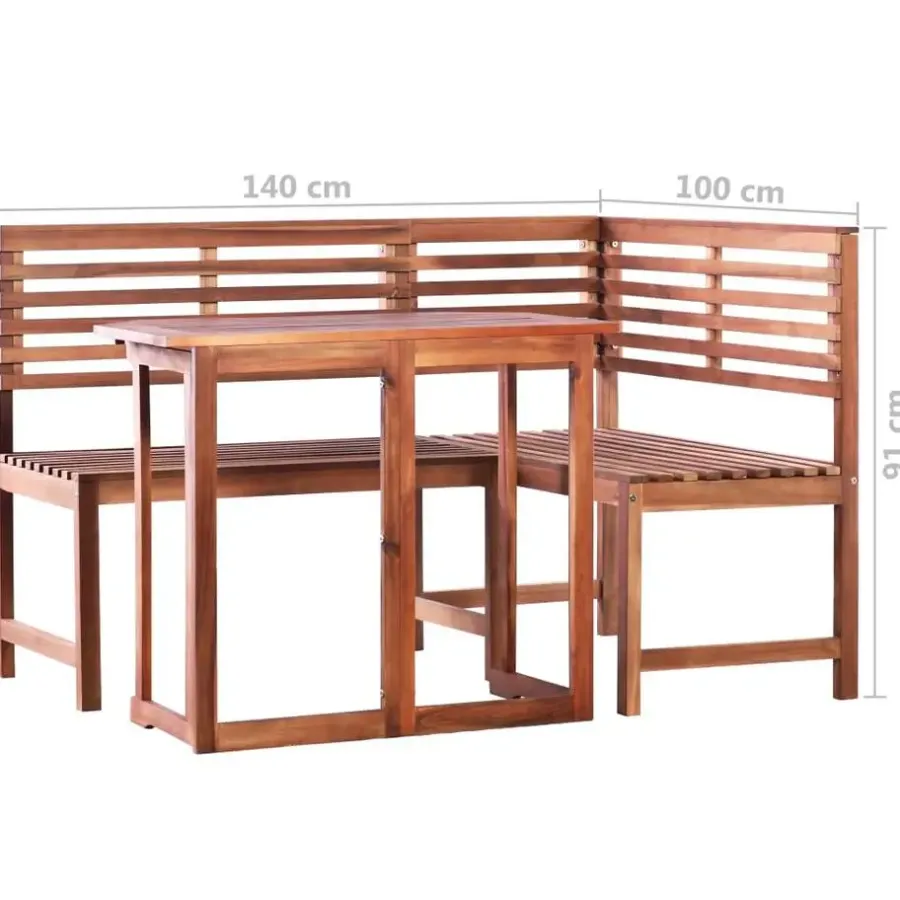 Bistro- & Balkonsets-vidaXL - Tafel En Bankenset - Bruin - Hout