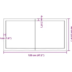 Tafelbladen-vidaXL - Tafelblad - Bruin - Hout - 120 x 60 x 4 cm