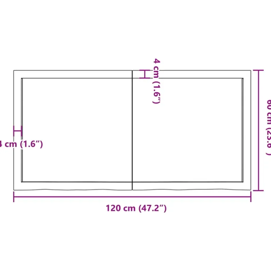 Tafelbladen-vidaXL - Tafelblad - Bruin - Hout - 120 x 60 x 4 cm