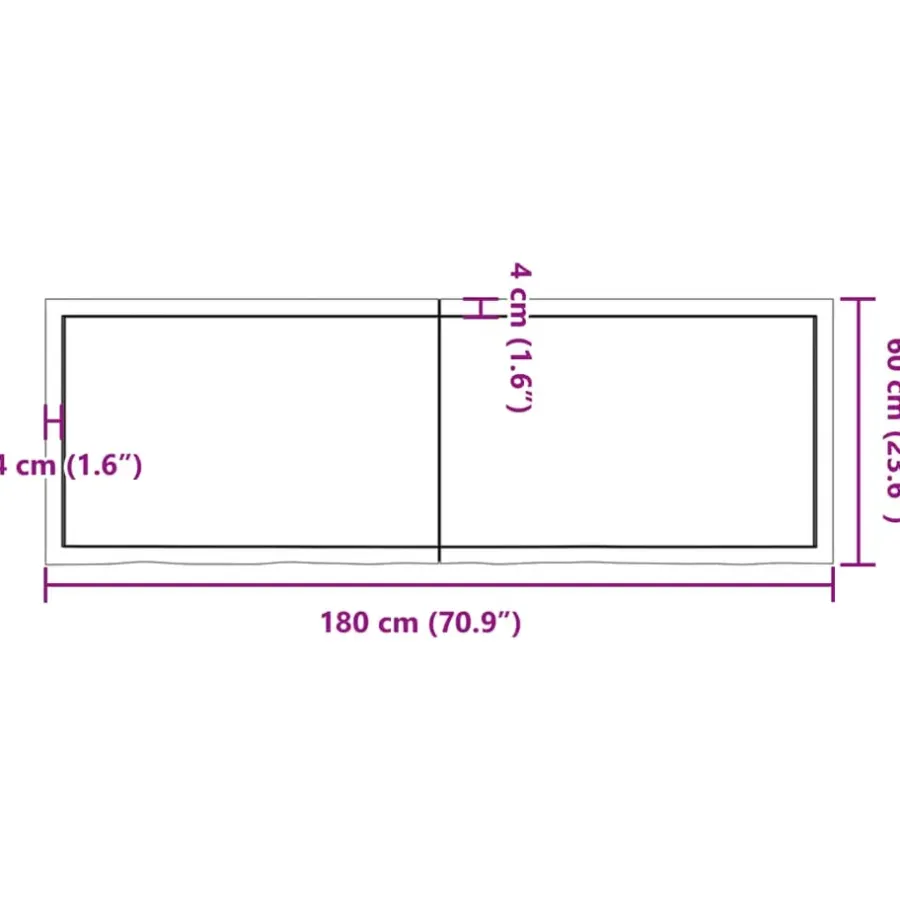 vidaXL - Tafelblad - Bruin - Hout - 180 x 60 x 6 cm