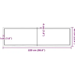 Tafelbladen-vidaXL - Tafelblad - Bruin - Hout - 220 x 60 x 4 cm
