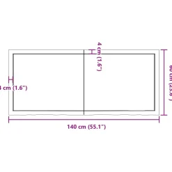Tafelbladen-vidaXL - Tafelblad - Bruin - Hout - 140 x 60 x 6 cm