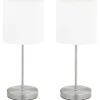 Tafellampen-vidaXL - Tafellamp - Wit - Metaal - 2 stuks