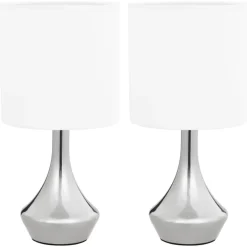 vidaXL - Tafellamp - Wit - Metaal - 2 stuks