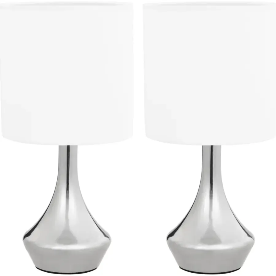 vidaXL - Tafellamp - Wit - Metaal - 2 stuks
