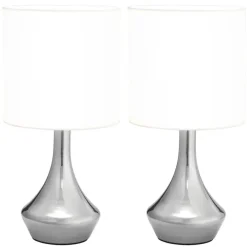 vidaXL - Tafellamp - Wit - Metaal - 2 stuks