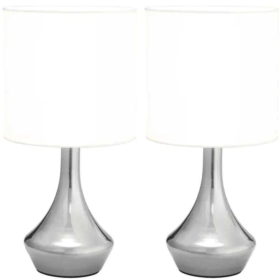 vidaXL - Tafellamp - Wit - Metaal - 2 stuks