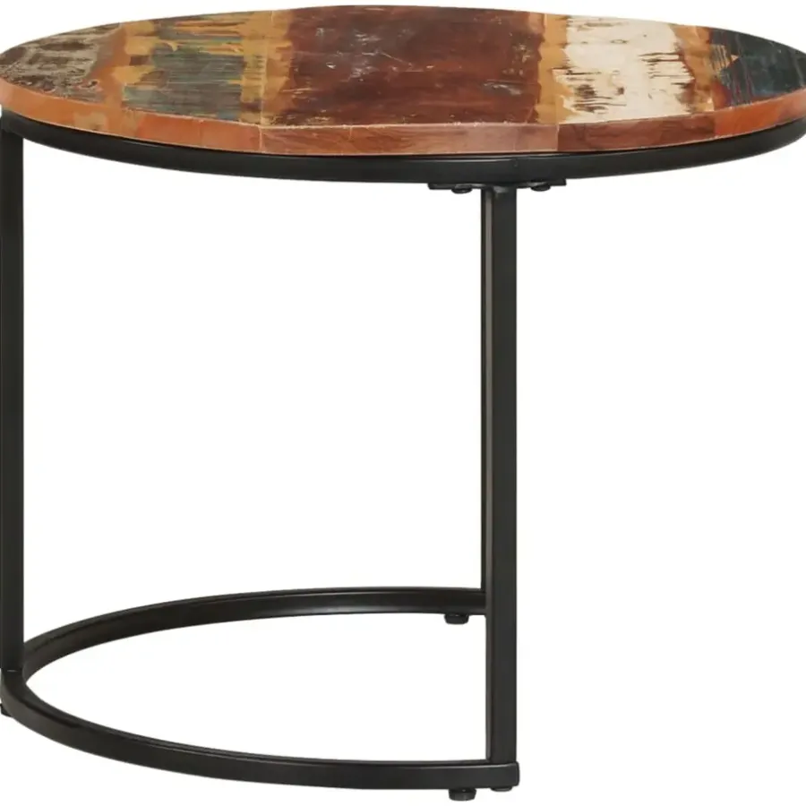 Salontafels-vidaXL - Tafeltje - Bruin - Gerecycled hout - Ø 40 x 34 cm - 2 stuks