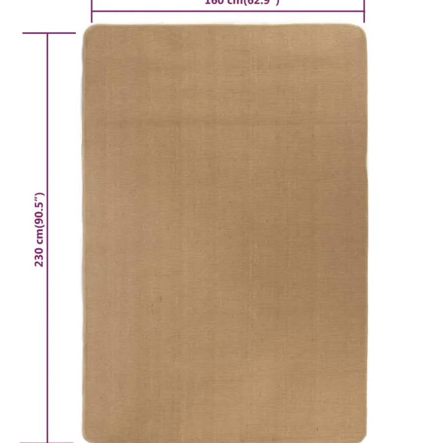 Jute Vloerkleden-vidaXL - Tapijt - Beige - Jute - 160 x 230 cm