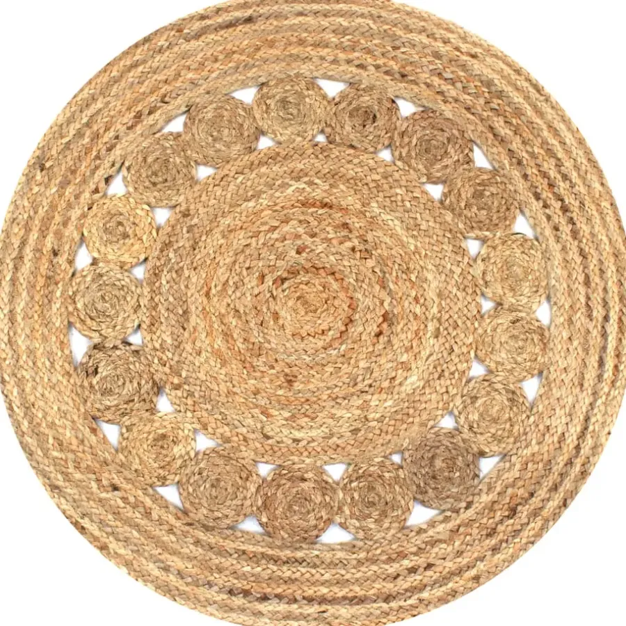 Jute Vloerkleden|Ronde Vloerkleden-vidaXL - Tapijt - Beige - Jute - 90 cm