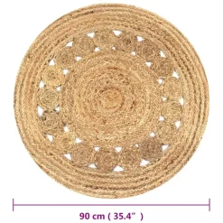 Jute Vloerkleden|Ronde Vloerkleden-vidaXL - Tapijt - Beige - Jute - 90 cm