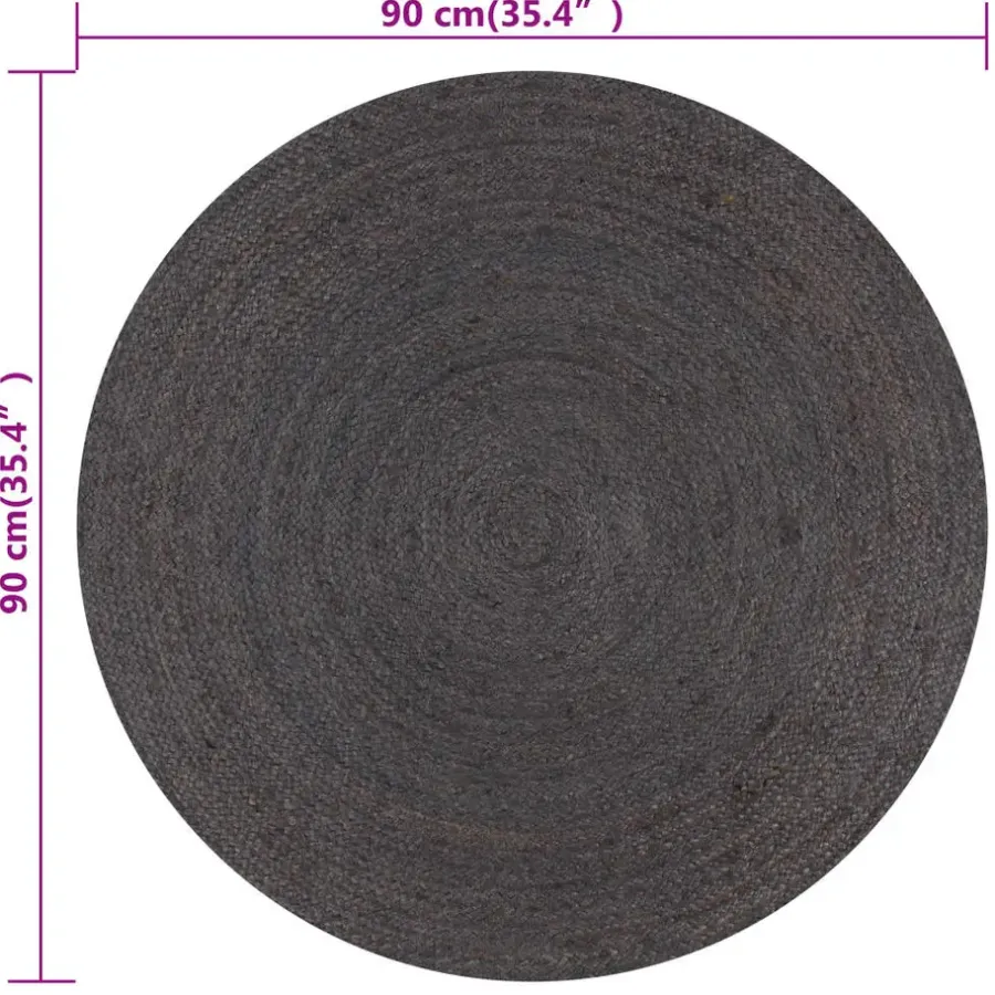 Ronde Vloerkleden|Jute Vloerkleden-vidaXL - Tapijt - Grijs - Jute