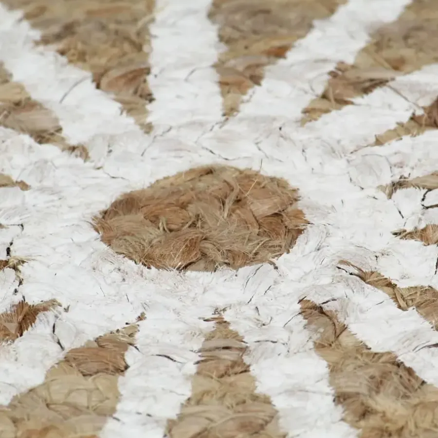 Jute Vloerkleden-vidaXL - Tapijt - Wit - Jute