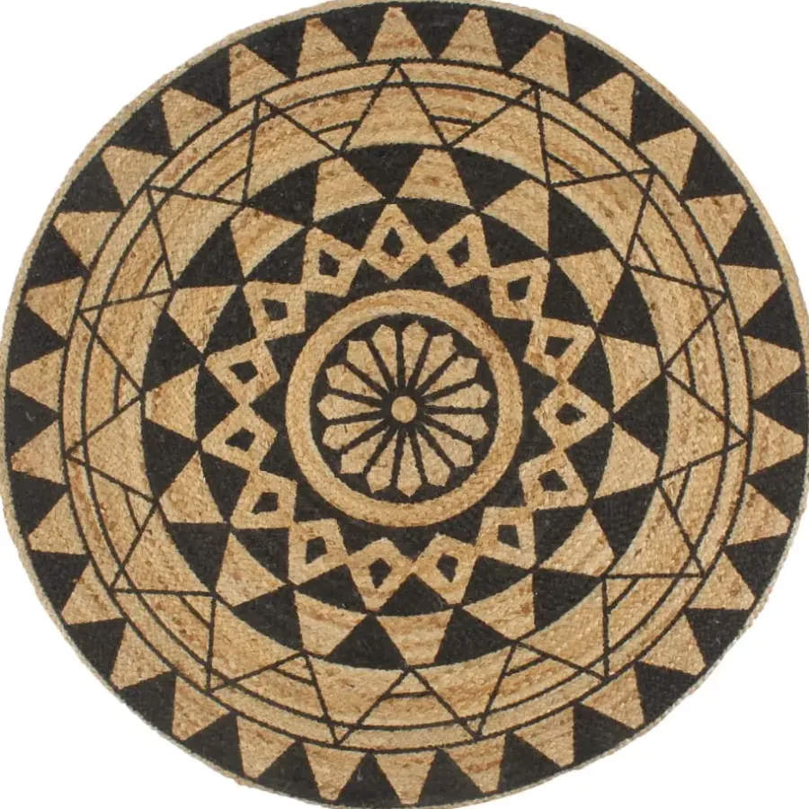 Jute Vloerkleden-vidaXL - Tapijt - Zwart - Jute