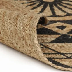 Jute Vloerkleden-vidaXL - Tapijt - Zwart - Jute