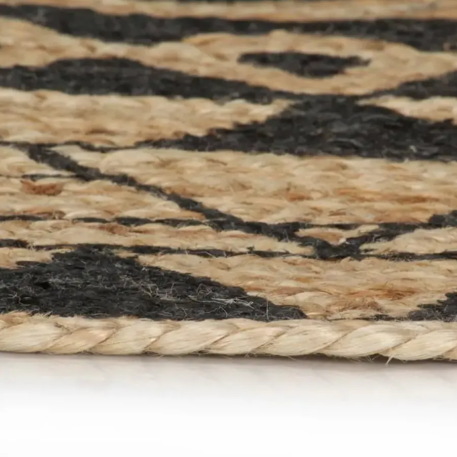 Jute Vloerkleden-vidaXL - Tapijt - Zwart - Jute