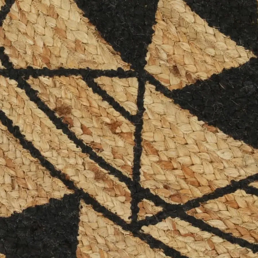 Jute Vloerkleden-vidaXL - Tapijt - Zwart - Jute