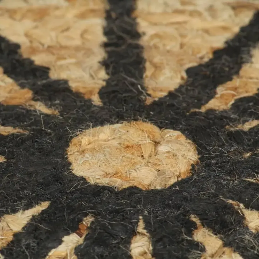 Jute Vloerkleden-vidaXL - Tapijt - Zwart - Jute