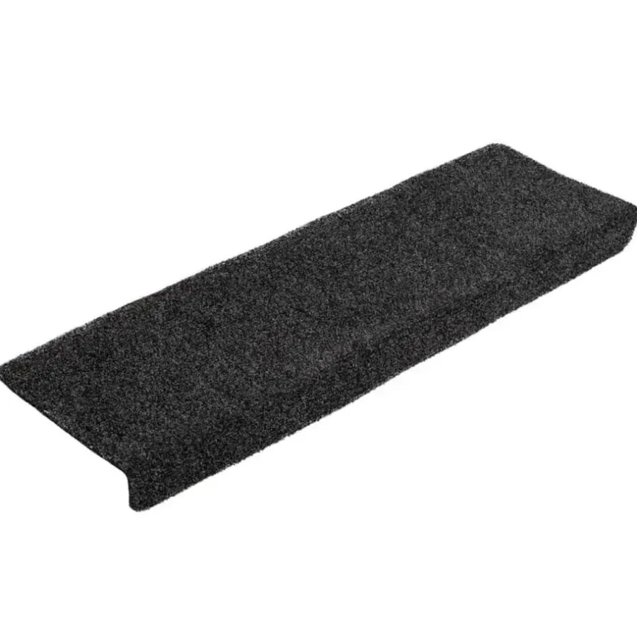 Trapmatten-vidaXL - Tapijt Traptrede - Zwart - Polypropyleen - 5 stuks