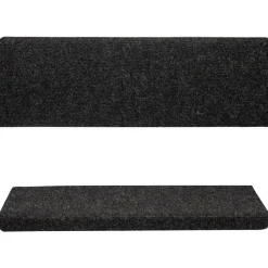 Trapmatten-vidaXL - Tapijt Traptrede - Zwart - Polypropyleen - 5 stuks