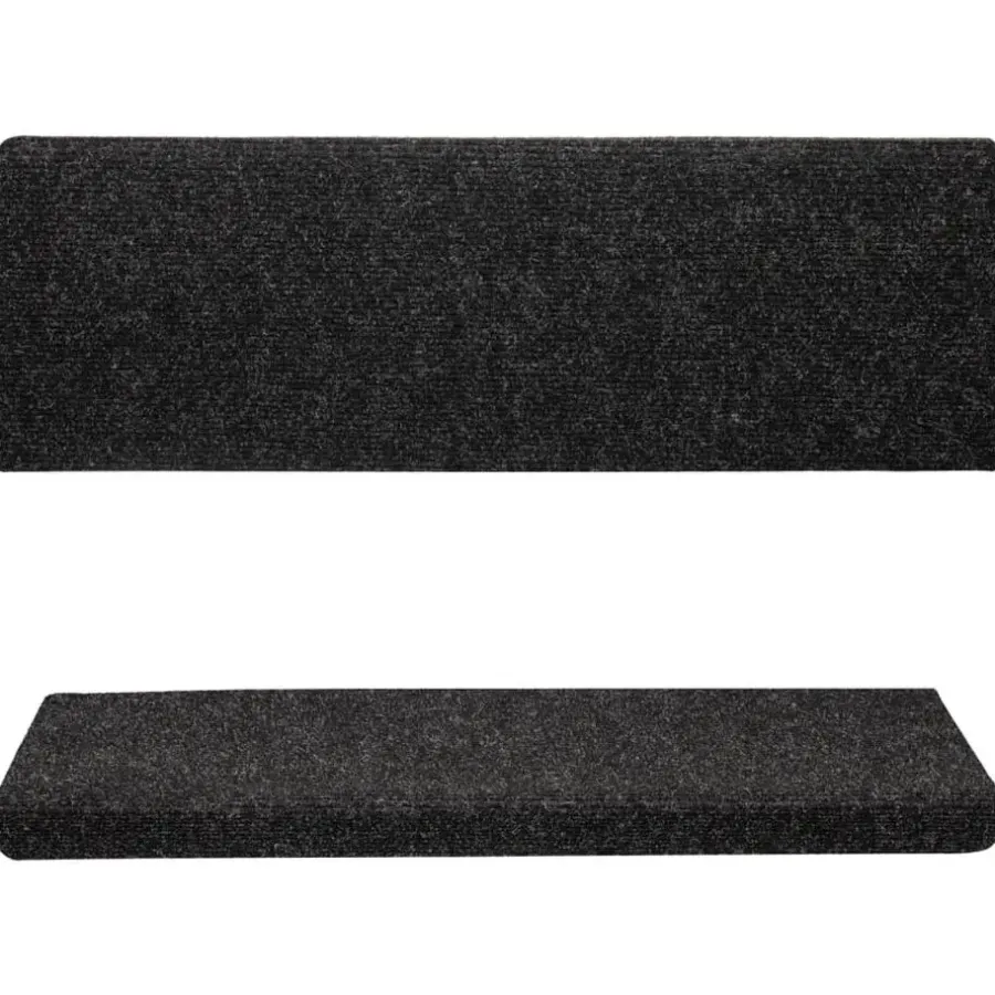 Trapmatten-vidaXL - Tapijt Traptrede - Zwart - Polypropyleen - 5 stuks