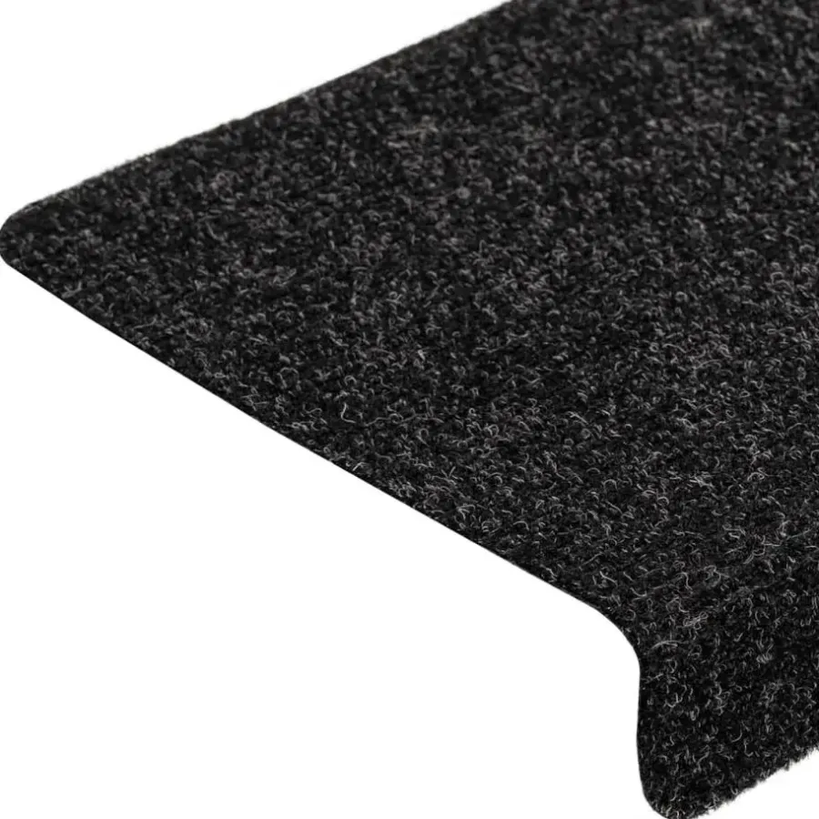 Trapmatten-vidaXL - Tapijt Traptrede - Zwart - Polypropyleen - 5 stuks