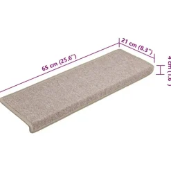 vidaXL - Tapijt Traptrede - Taupe - Polypropyleen