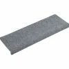 vidaXL - Tapijt Traptrede - Grijs - Polypropyleen - 5 stuks