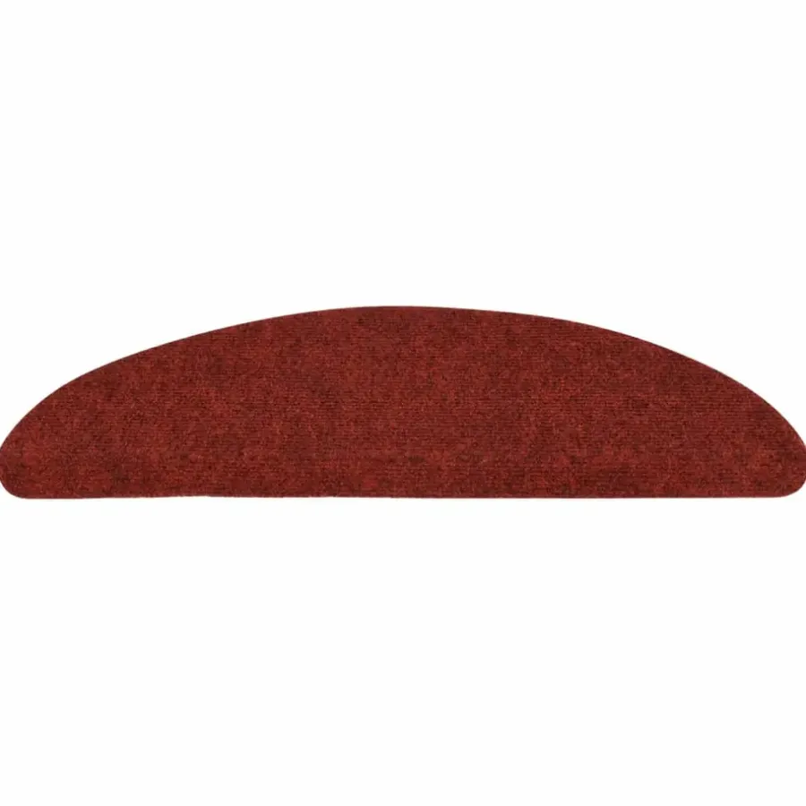 Trapmatten-vidaXL - Tapijt Traptrede - Rood - Kunststof - 56 x 17 x 3 cm - 15 stuks